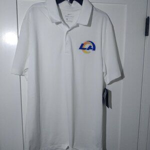 Nike Men's Size Small Los Angeles LA Rams Dri-Fit Polo Shirt White  New Logo
